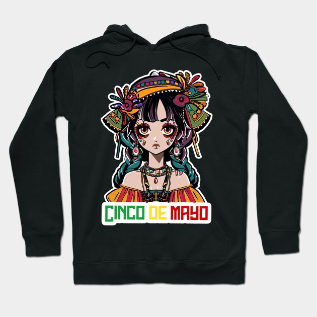 Cinco de mayo mexican girl with colorful sumbrero Hoodie by emhaz